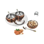 7 Pc Copper Finish Snack Set
