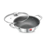 Stainless Steel Kadai With Lid Glass