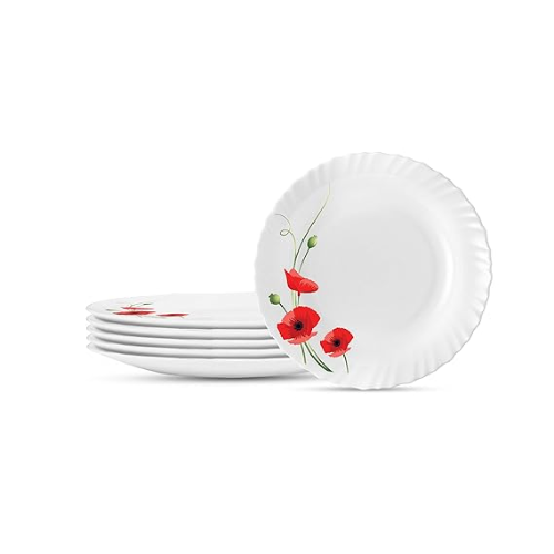 12 RED CARNATION FULL PLATE 11” SET - Image 1