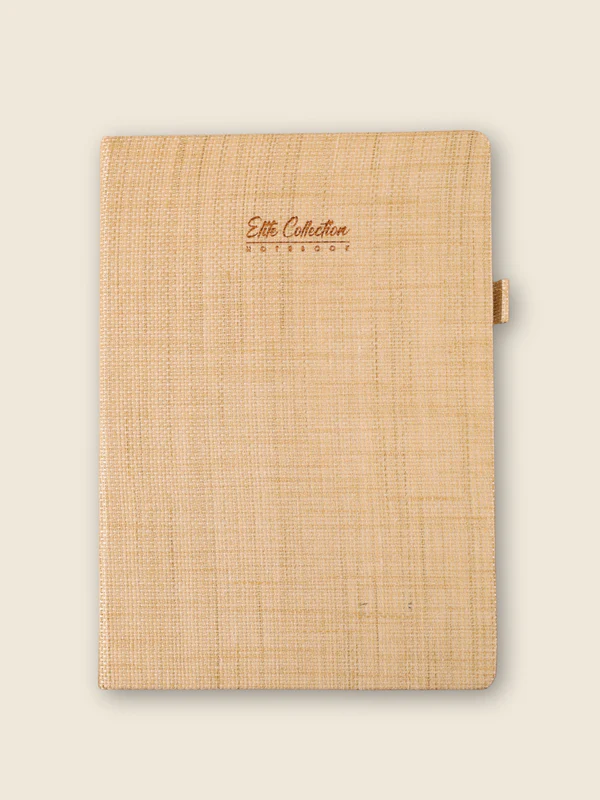 D1 Jute Classic Diary Notebook – Hardcover | 192 Ruled Pages | Natural Shade Paper - Image 1