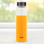 CRYSTO GLASS BOTTLE WITH BLACK SS LID
