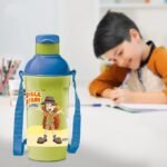 MILTON Kool Active 400 Plastic Insulated Water Bottle with Straw for Kids, 430 ml, Green, School Bottle, Picnic Bottle, Sipper Bottle, Leak Proof, BPA Free | Food Grade | Easy to Carry (Pack of 1)