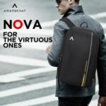 Aristocrat Nova 15L Laptop Backpack for Men & Women with Bottle Pocket | Padded Shoulder Straps, Multi Compartments | Travel & College Bag | Dark Black - Image 2