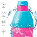 Milton Kool Buddy 600 Insulated Water Bottle with Straw for Kids, 500 ml, Pink | School | Picnic | Sipper | Leak Proof | BPA Free | Food Grade | Easy to Carry - Image 2