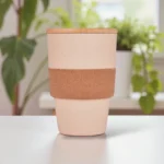 Eco-Friendly Wheat Fiber Mug 350 ml | Bamboo Lid & Cork Grip | Reusable & Plastic-Free - Image 4