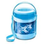 MILTON Econa Deluxe 3 Stainless Steel Containers with Steam Vent 260 ml Each, PU Insulated, Hot & Cold Leak-Proof Lunch Box for Office, College, Picnic, Blue - Image 2