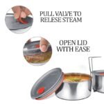MILTON Econa Deluxe 3 Stainless Steel Containers with Steam Vent 260 ml Each, PU Insulated, Hot & Cold Leak-Proof Lunch Box for Office, College, Picnic, Blue - Image 3