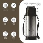 Milton Eiffel 1000 Vacuum Insulated Thermos Flask with Strap to Carry, 910 ml, Long Hours Hot & Cold Water Bottle for Office, Hiking, Trekking, Travel, Black - Image 5