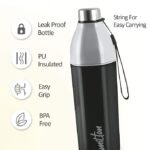 Milton Water Bottle Kool Hexone 1200 PU Insulated, 1.12 Litre, Leak Proof, BPA Free, Ideal for Home, Office, Gym, Travelling, Black - Image 5