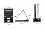 Metal Mobile Stand with Visiting Card & Pen Holder, Anti-Skid Design Mobile Multipurpose Stand for Smartphones, Tablets - Image 3