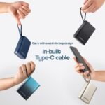 Ambrane 20000mAh Small Pocket Size Powerbank, Hanging InBuilt Type C Cable, 22.5W Fast Charging, Type C PD & USB Output for iPhone, Android Mobiles & Other Devices (MiniCharge 20, Black-Grey) - Image 3