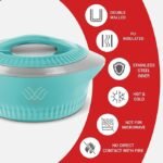 MILTON Royal 1500 Serving Casserole Double Walled Inner Stainless Steel, PU Insulated Kitchen Hot Pot, Keeps Food hot & Fresh for Roti, Biryani, 1270 ml Blue - Image 2