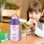 MILTON Kool Trendy 500 Plastic Insulated Water Bottle with Straw for Kids, 490 ml, Purple, School Bottle, Picnic Bottle, Sipper Bottle, Leak Proof, BPA Free | Food Grade | Easy to Carry (Pack of 1)